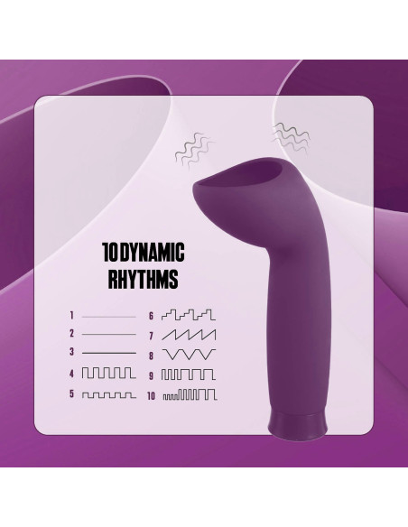 NMC 5.5 INCH RECHARGEABLE SILICONE 10 FUNCTIONS SPEED GLANS STIMULATOR PURPLE